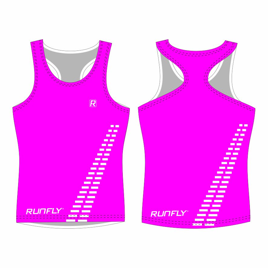 custom High quality breathable polyester spandex fluorescent color sublimation printing marathon singlet for woman