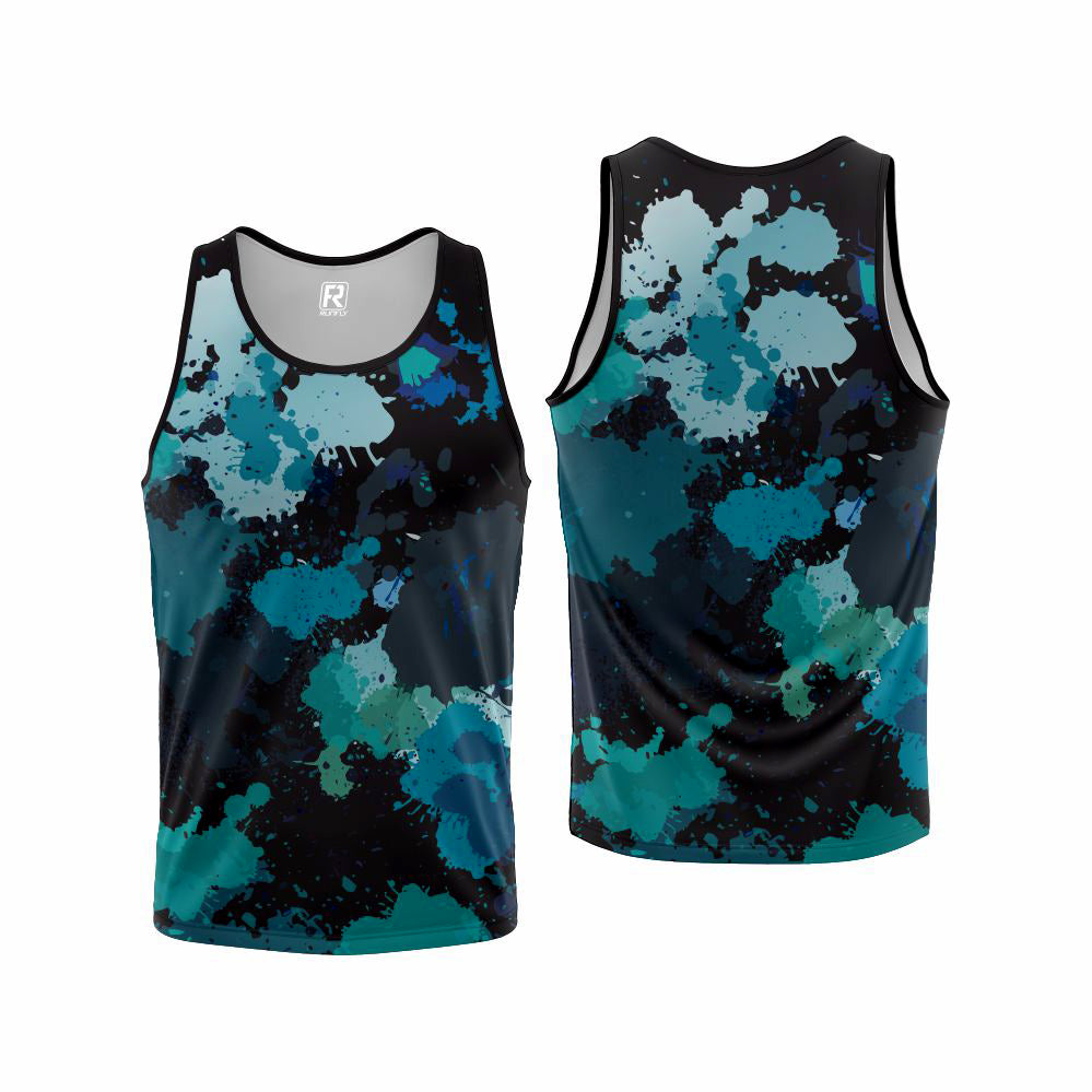 High quality moisture-absorbent breathable polyester spandex sublimation transfer tank top custom for man