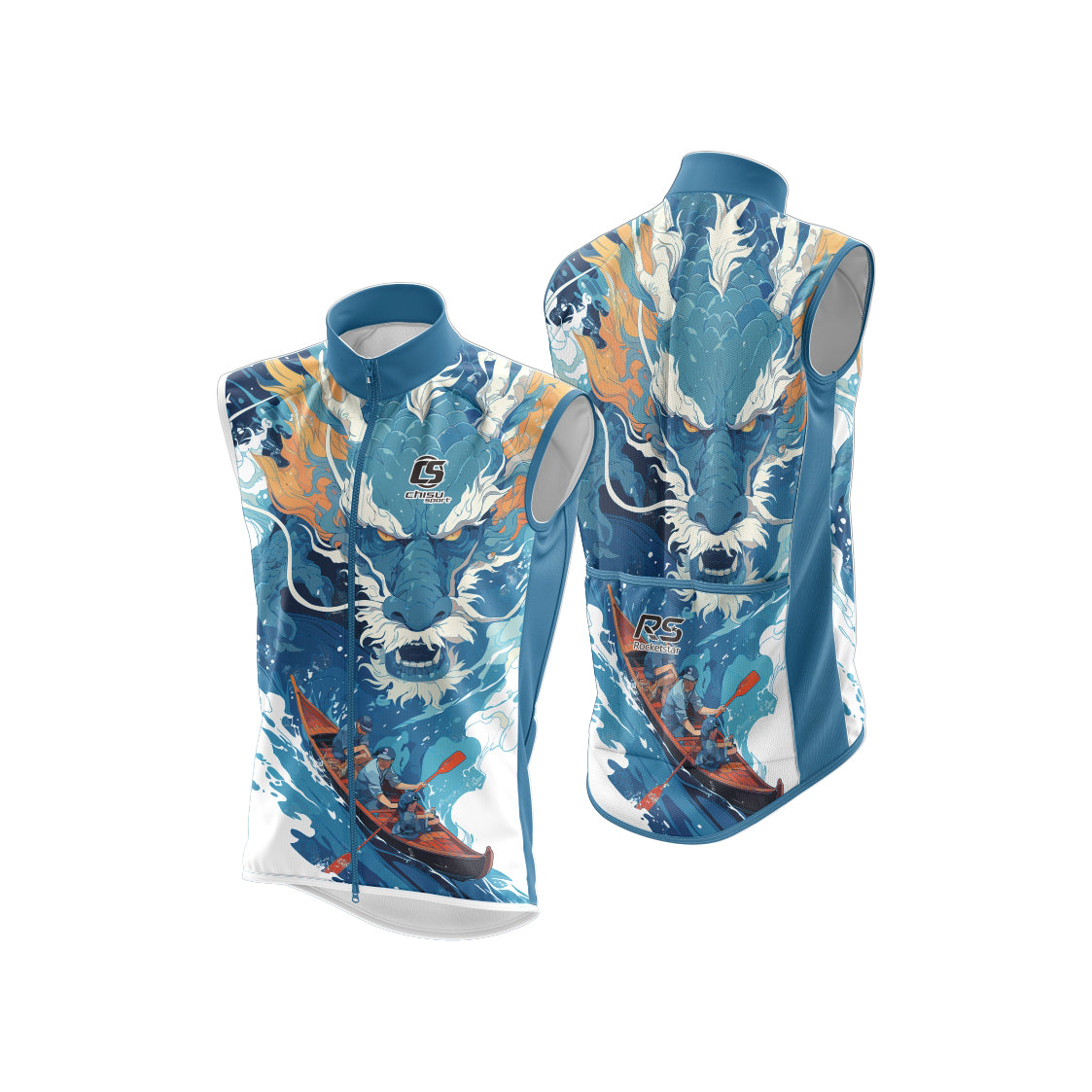 Sublimation Print Custom Rowing Dragon Boat Vest Design Template 601