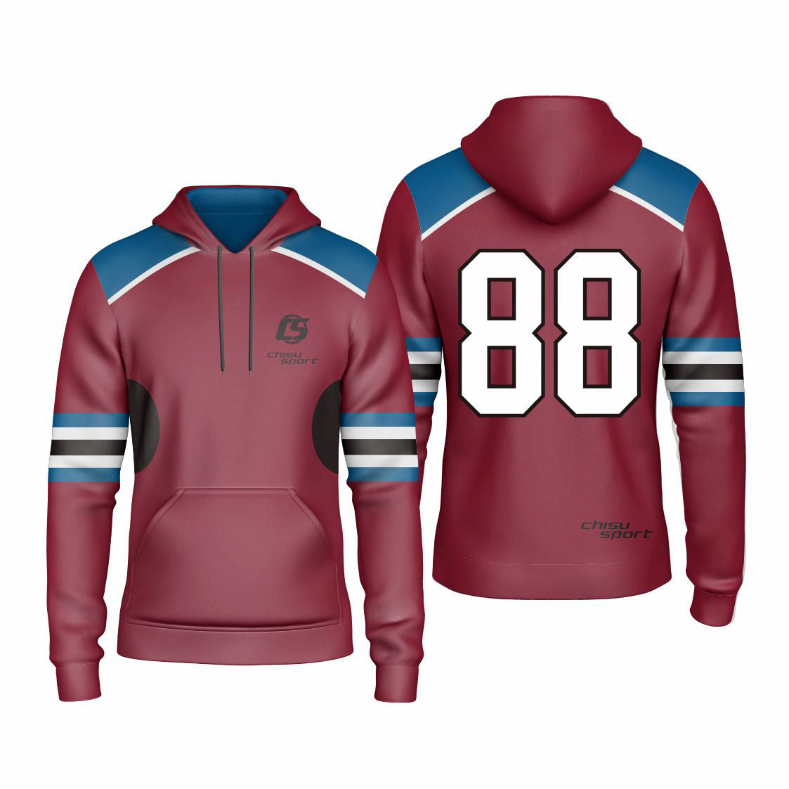 Sublimated Custom ice Hockey Hoodie design template-401