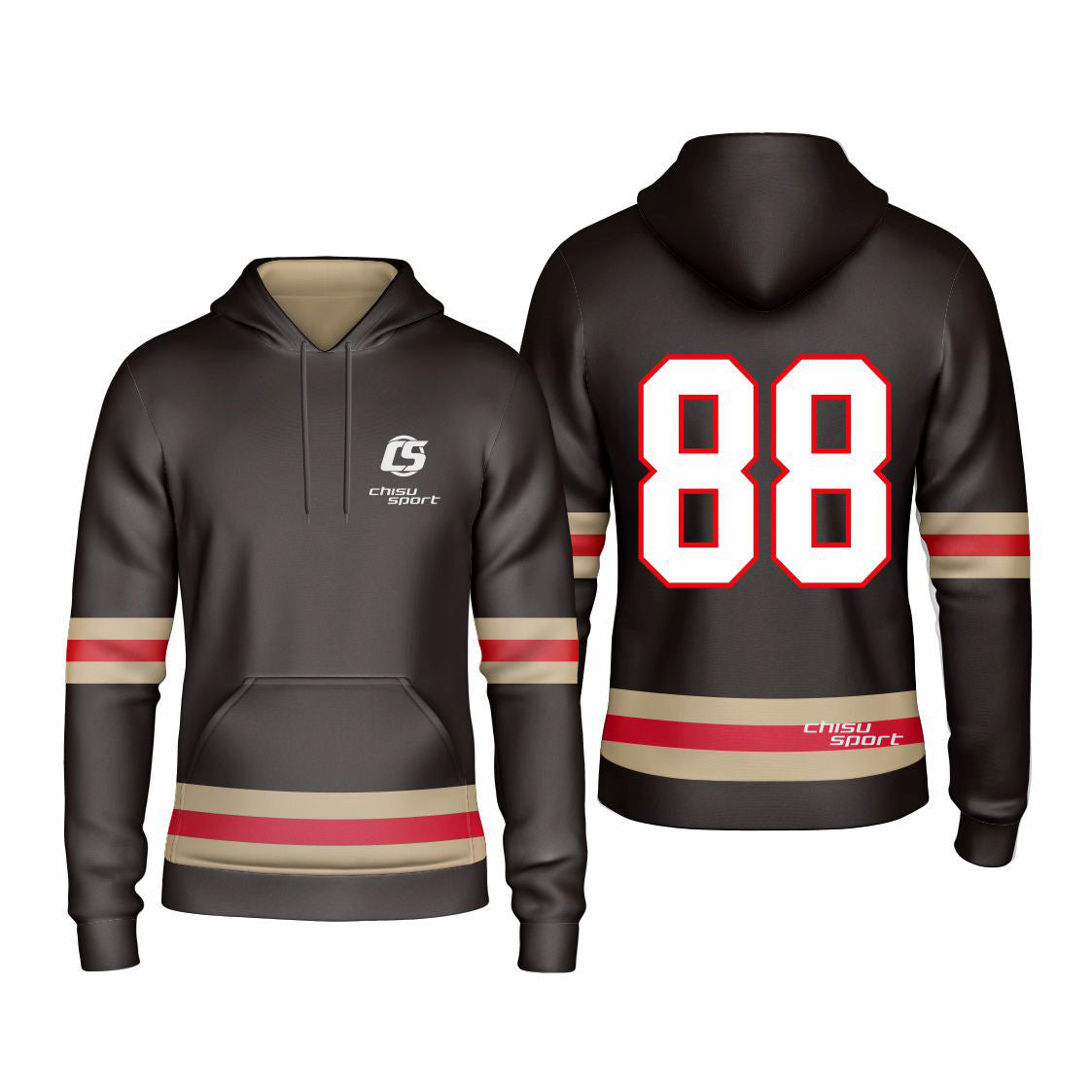 Sublimated Custom ice Hockey Hoodie design template-401