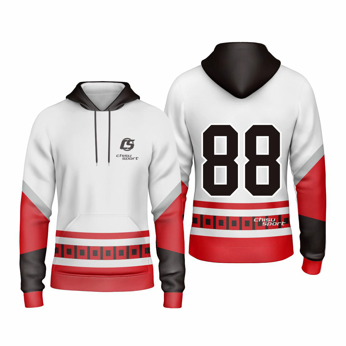 Sublimated Custom ice Hockey Hoodie design template-401
