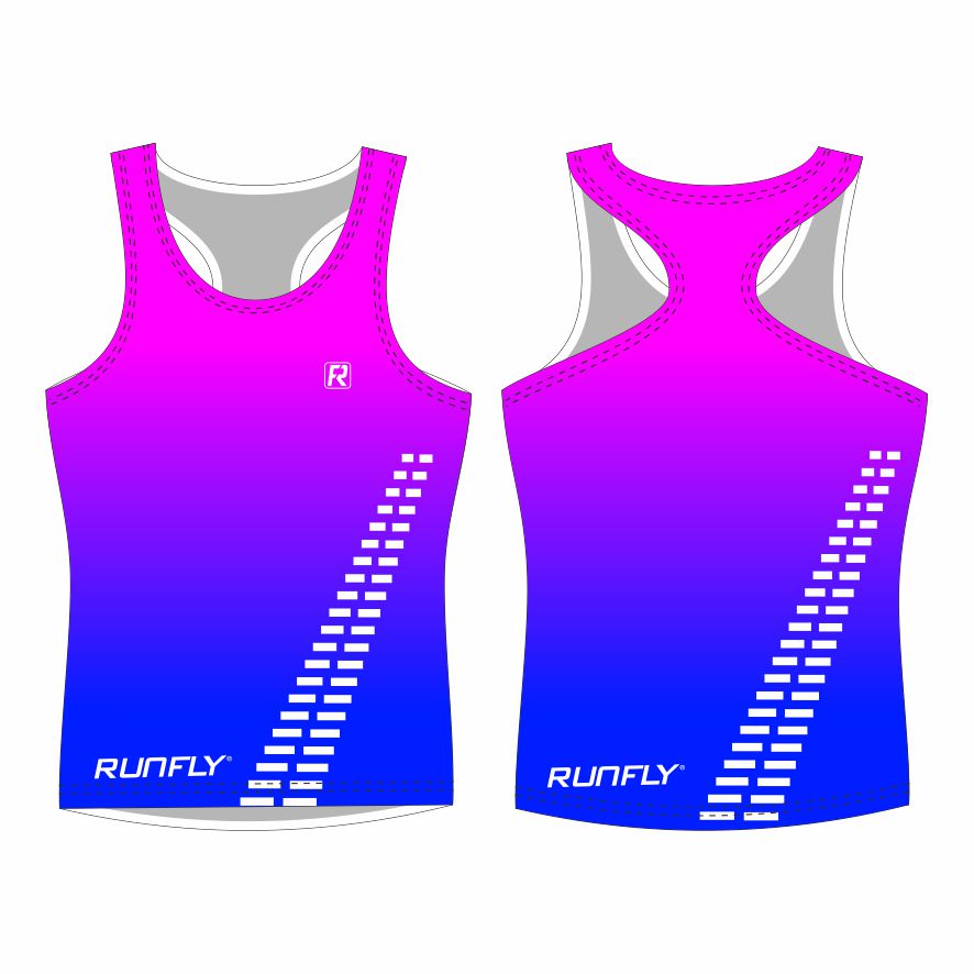 custom High quality breathable polyester spandex fluorescent color sublimation printing marathon singlet for woman