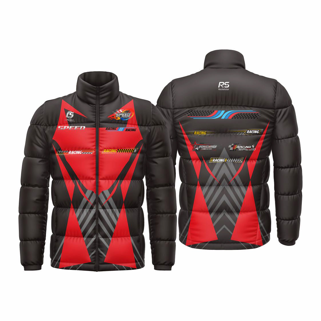 Sublimated karting puffy jacket