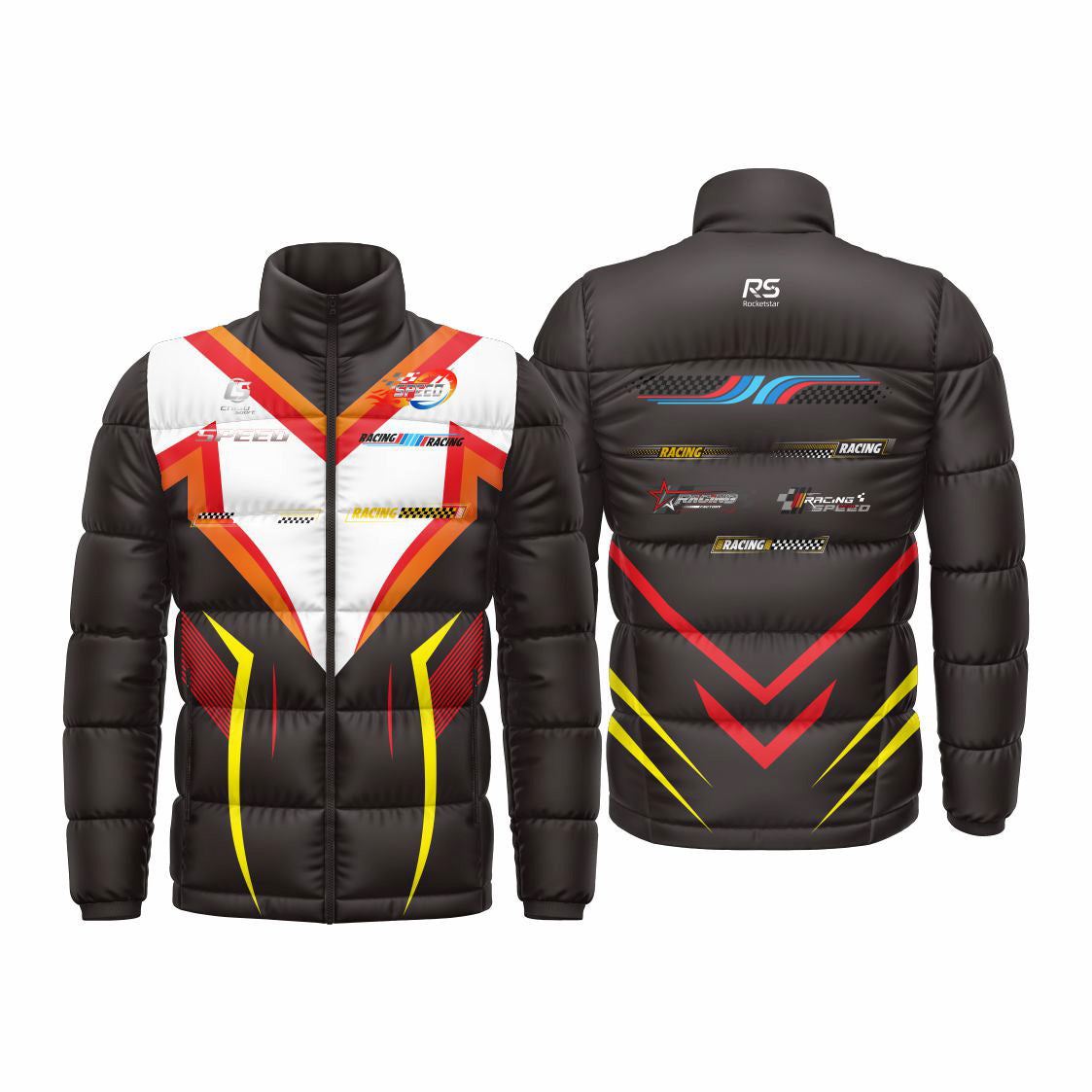 Sublimated karting puffy jacket