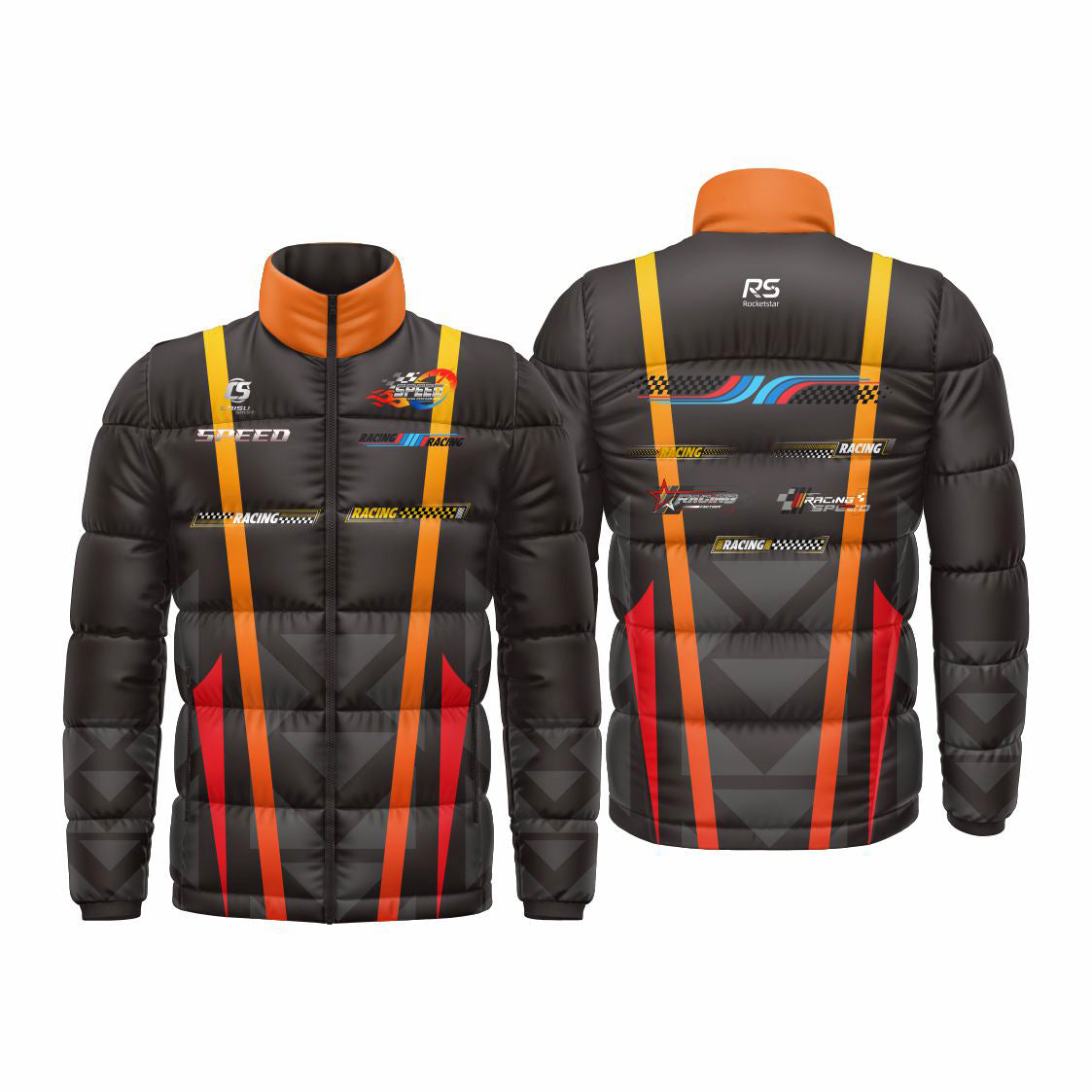 Sublimated karting puffy jacket