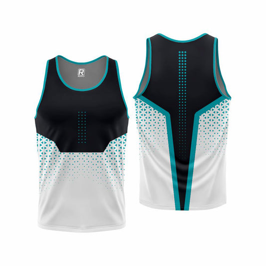 High quality moisture-absorbent breathable polyester spandex sublimation transfer tank top custom for man